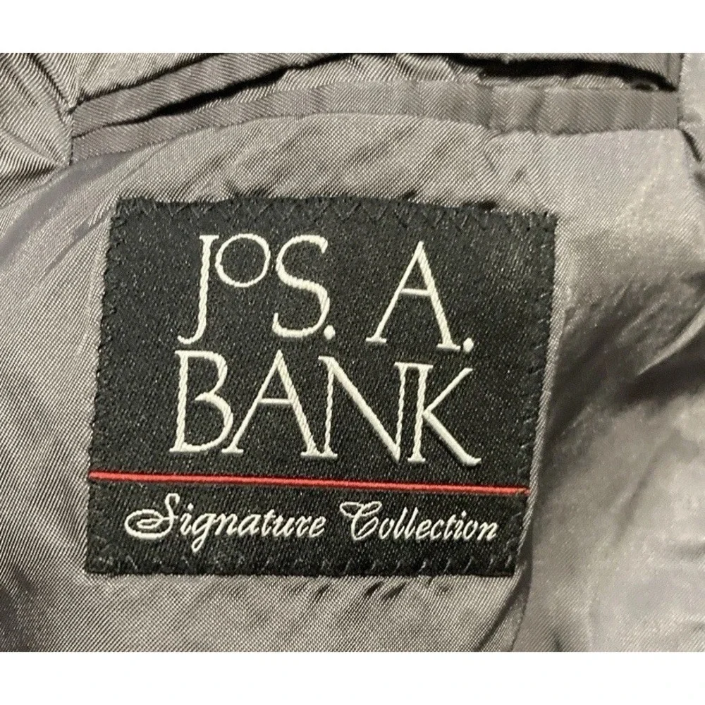 Jos A Bank Signature Collection 48L 43W Gray 100% Wool Double Breasted Suit